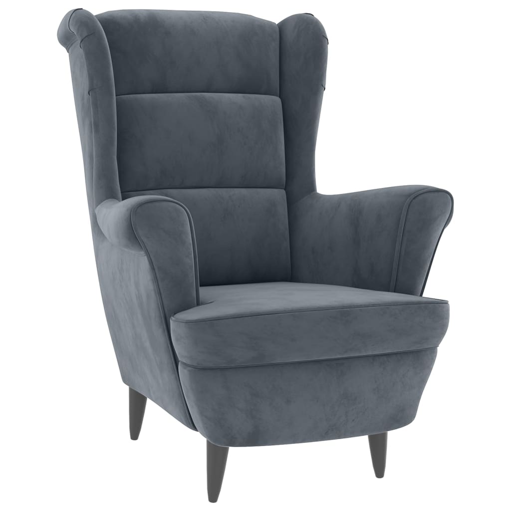 vidaXL Sillón de terciopelo gris oscuro