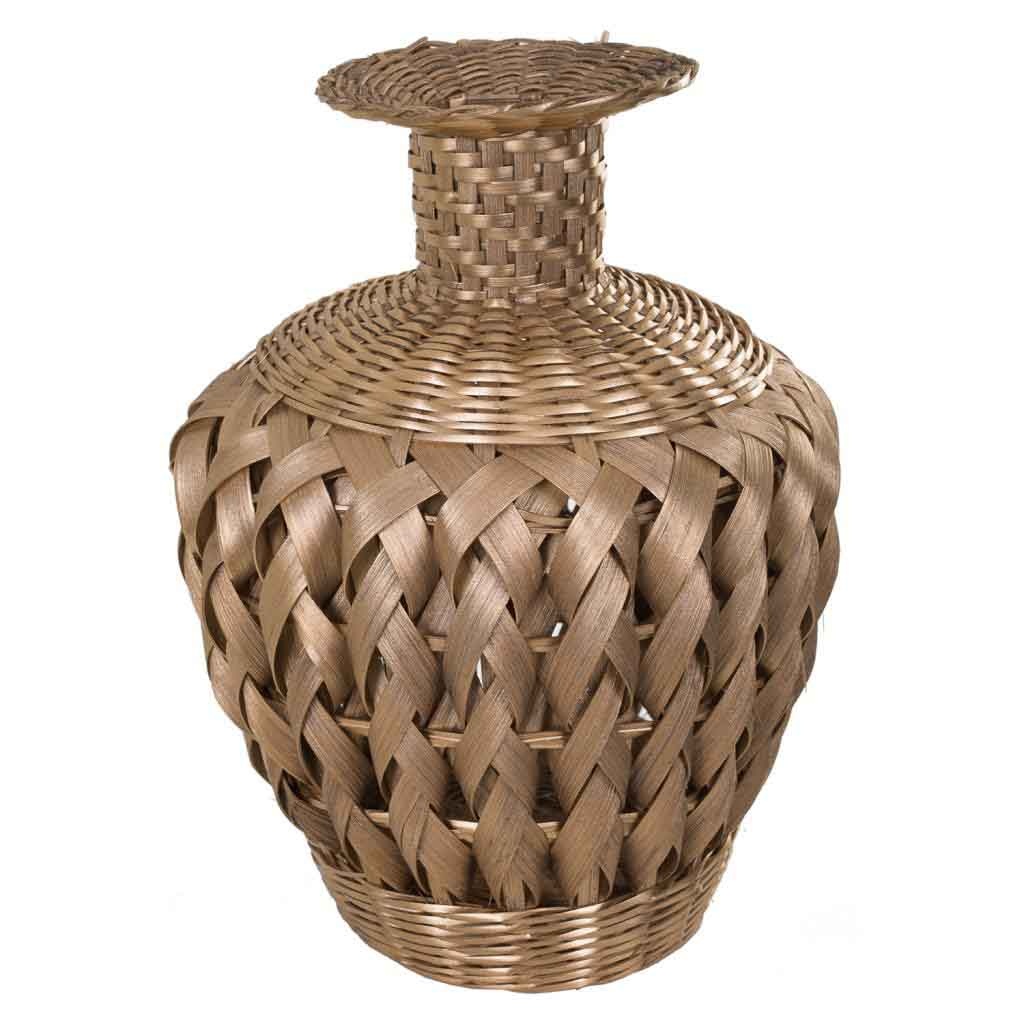 Wonderlust Deco - Jarrón de bambú lacado dorado 15x26x36 Dorado 15x26x36h cm
