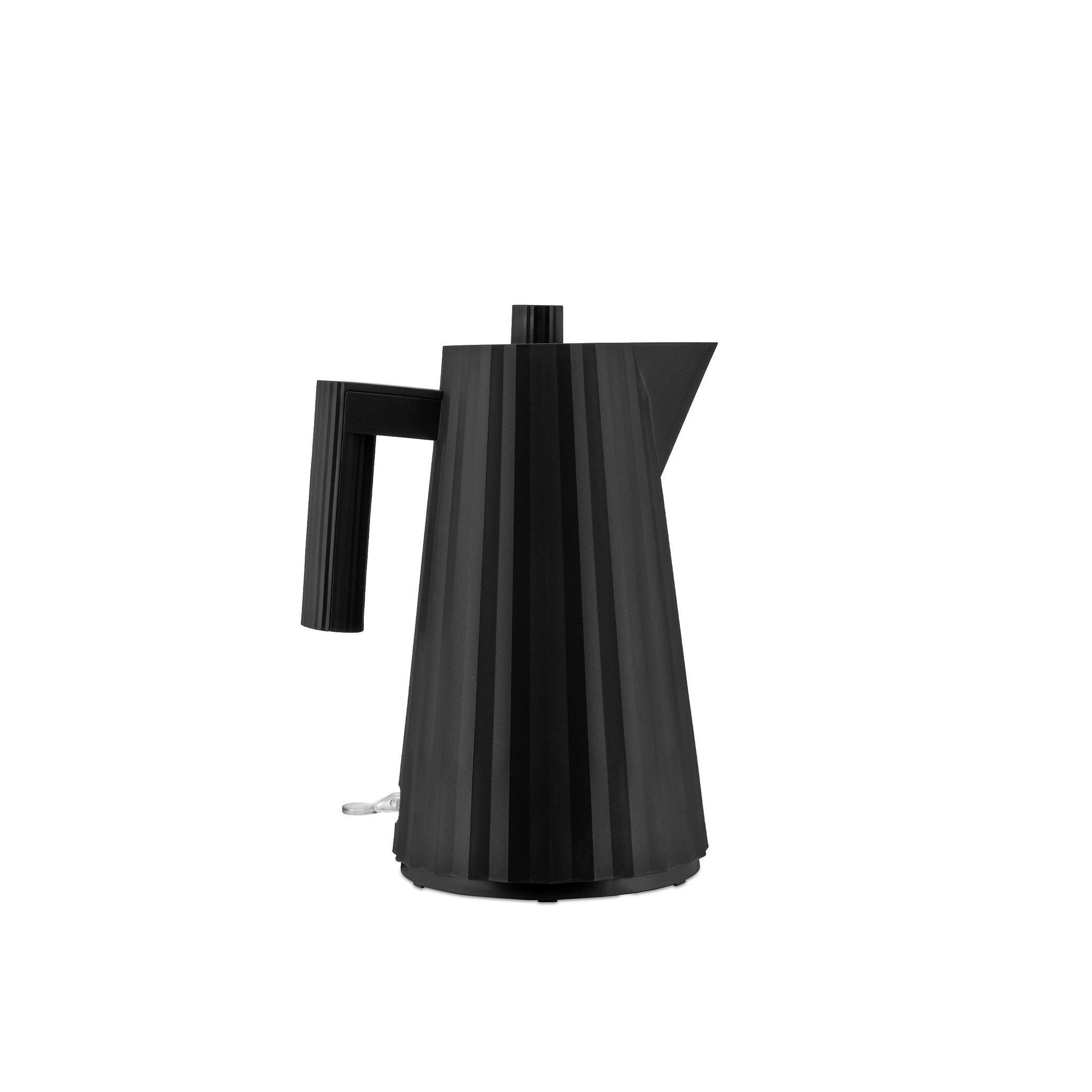 Alessi Plissé MDL06/1 B - Hervidor Eléctrico de Design, en Resina Termoplástica, Enchufe Europeo 2400W, 100cl, Negro