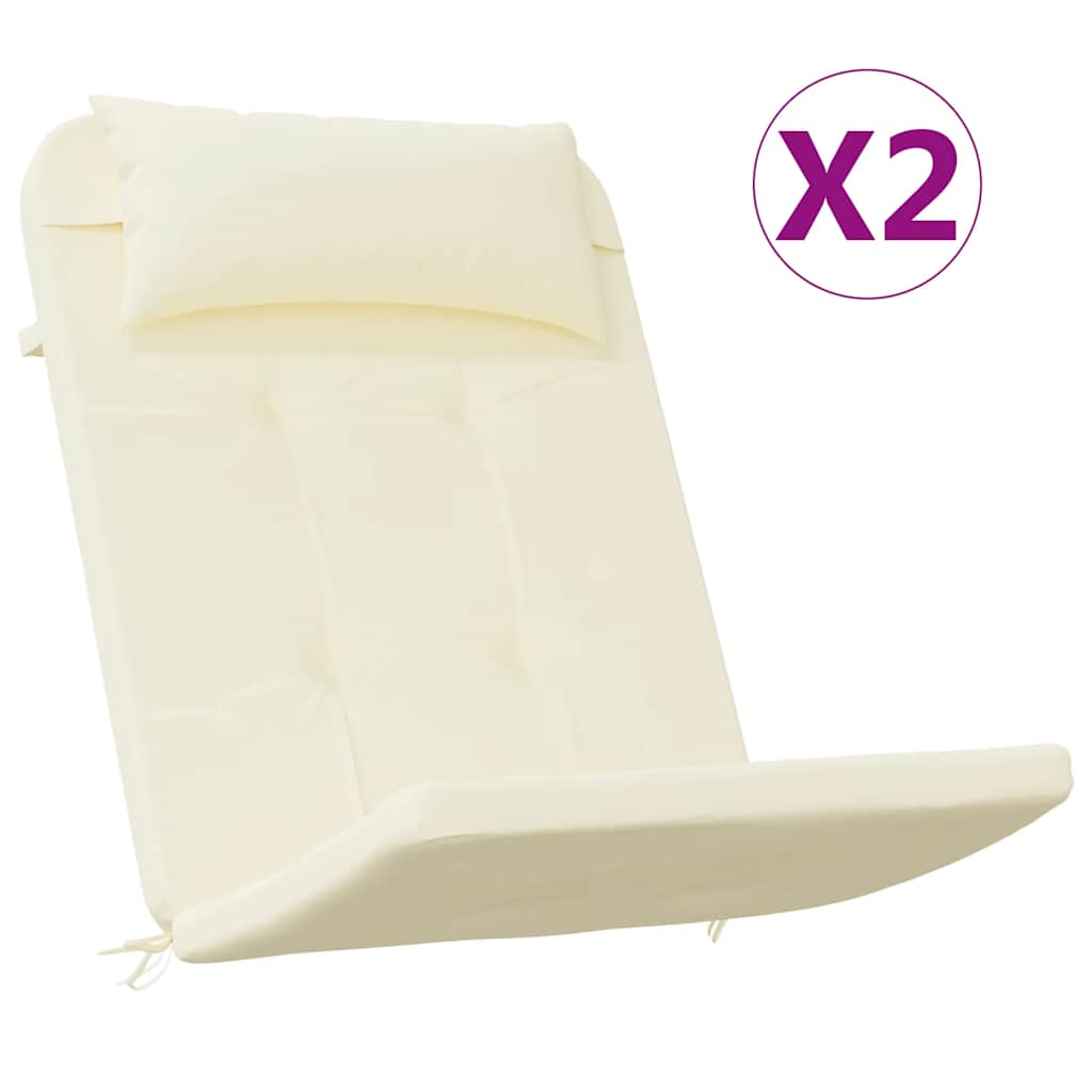 vidaXL Cojines para silla Adirondack 2 uds tela Oxford color crema