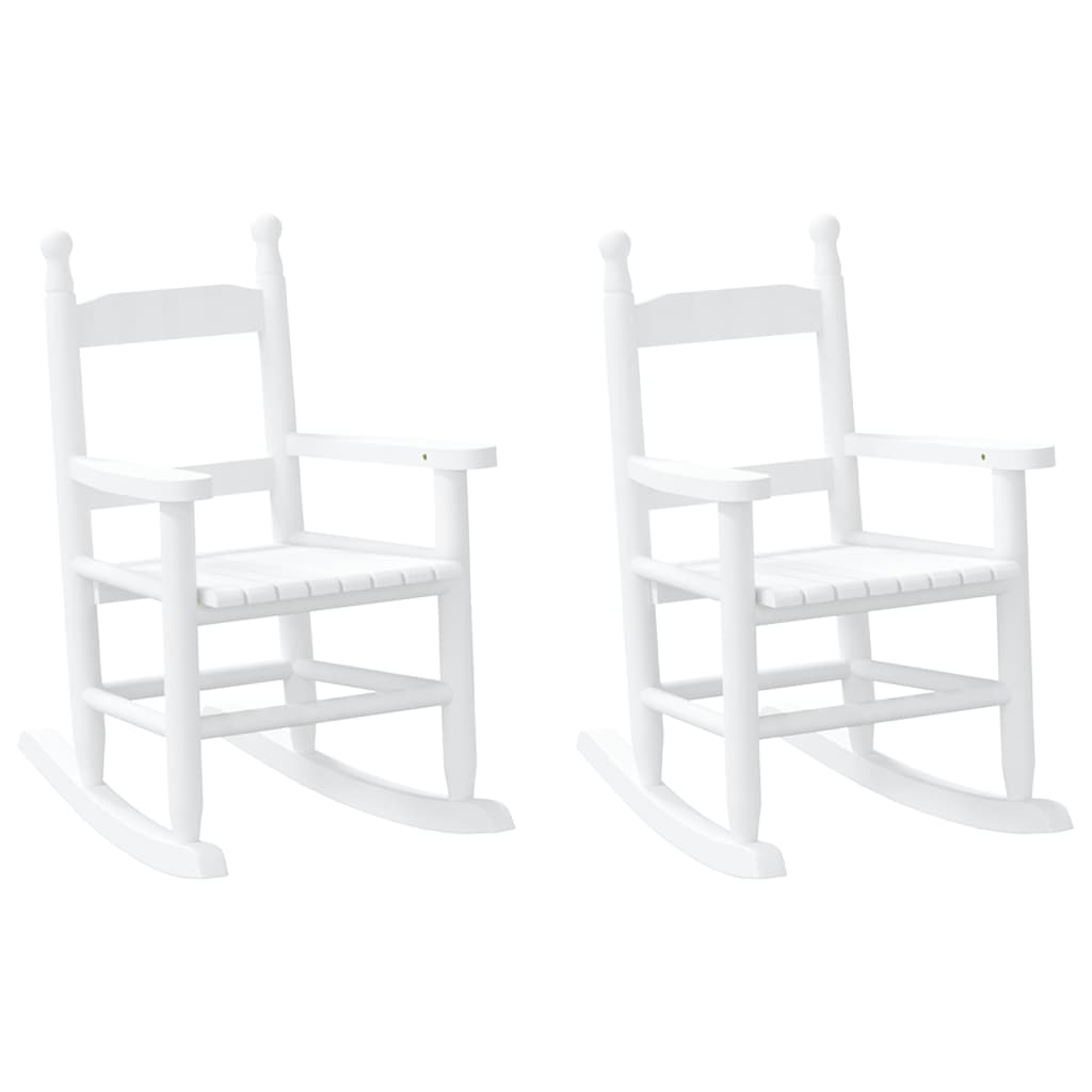 vidaXL Mecedoras para niños 2 uds madera maciza de álamo