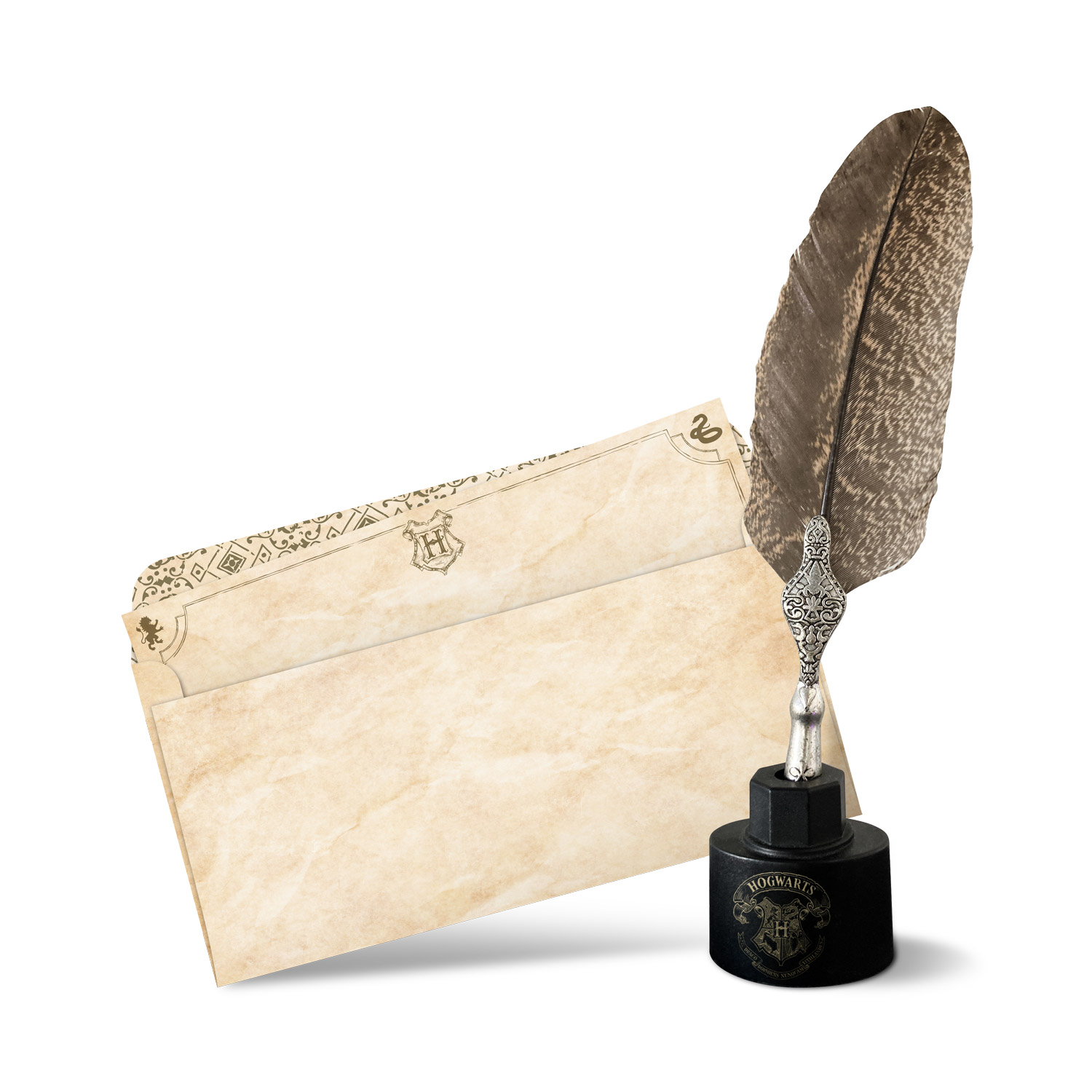 Set bolígrafo pluma y cartas Harry Potter - Harry Potter sobres | Harry Potter merchandising oficial - Harry potter regalos - Producto con licencia oficial