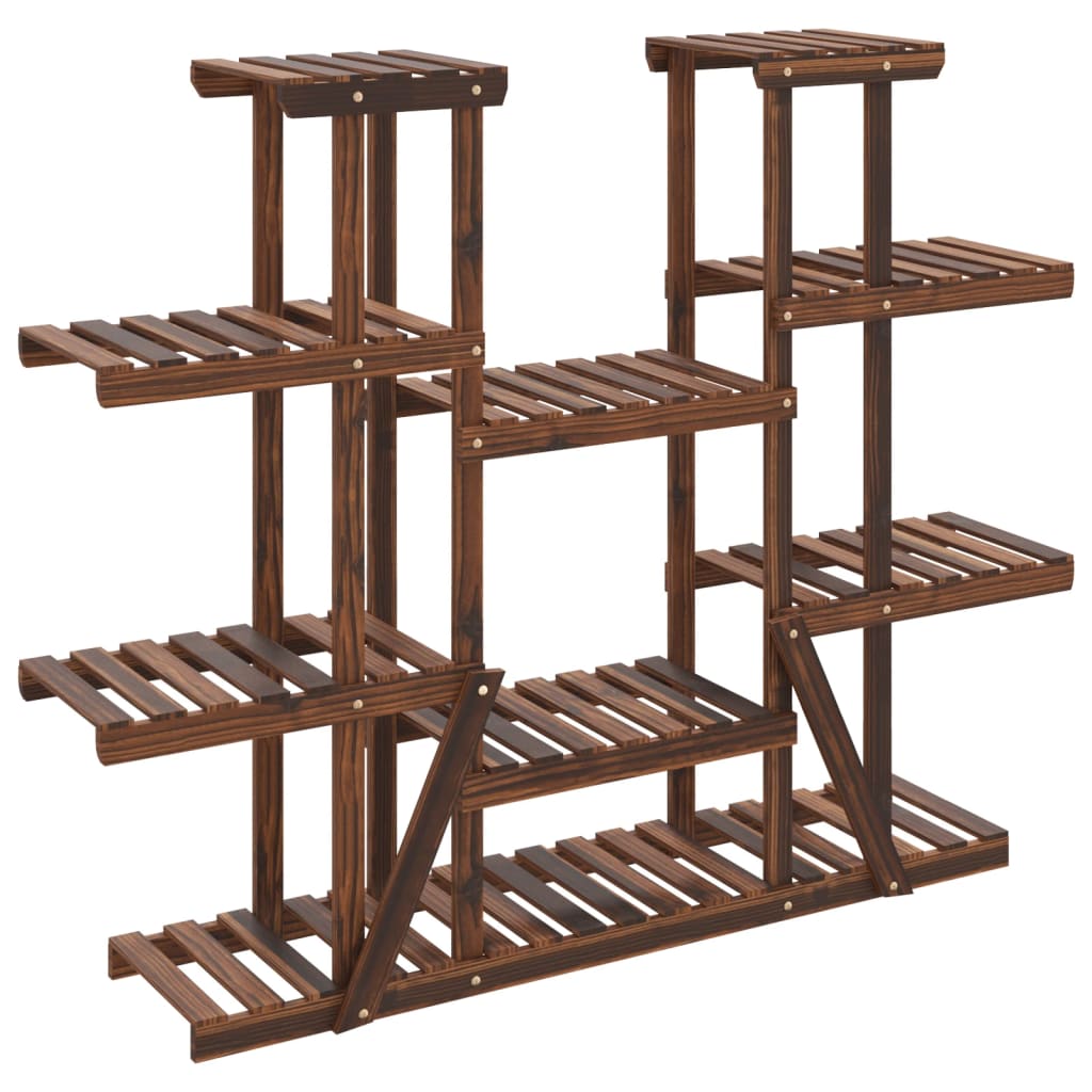 vidaXL Soporte para flores de madera maciza abeto 110x25x110,5 cm Color Marrón claro,  Marrón, y mas
