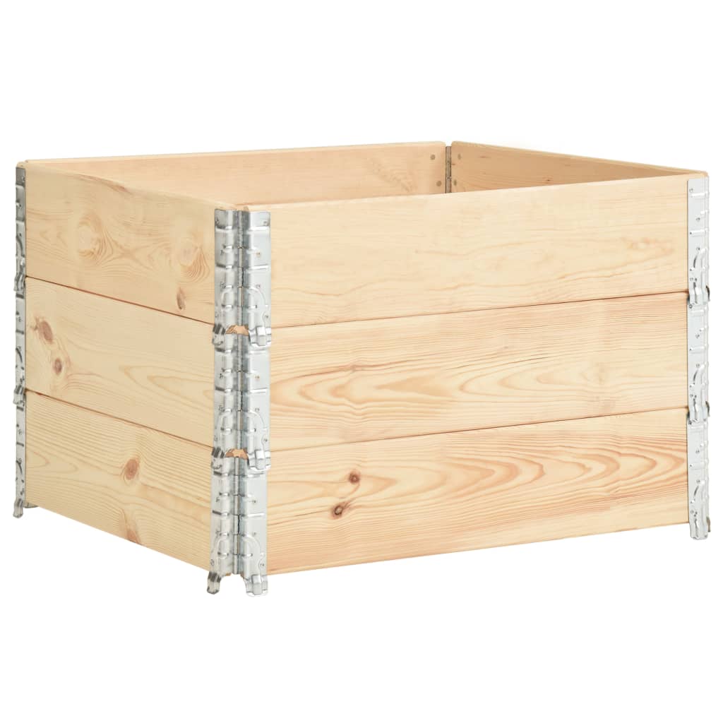 vidaXL Caja de Palés Jardinera Almacenar (3 unidades) Madera Maciza de Pino Dimensiones 50 x 100 cm,  60 x 80 cm,  100 x 100 cm y mas
