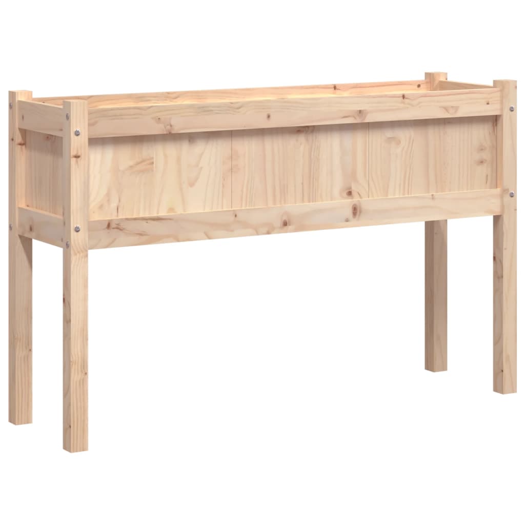 vidaXL Jardinera con patas madera maciza pino cera 110x31x70 cm Color Pino natural,  Pino blanco,  Marrón pino y mas