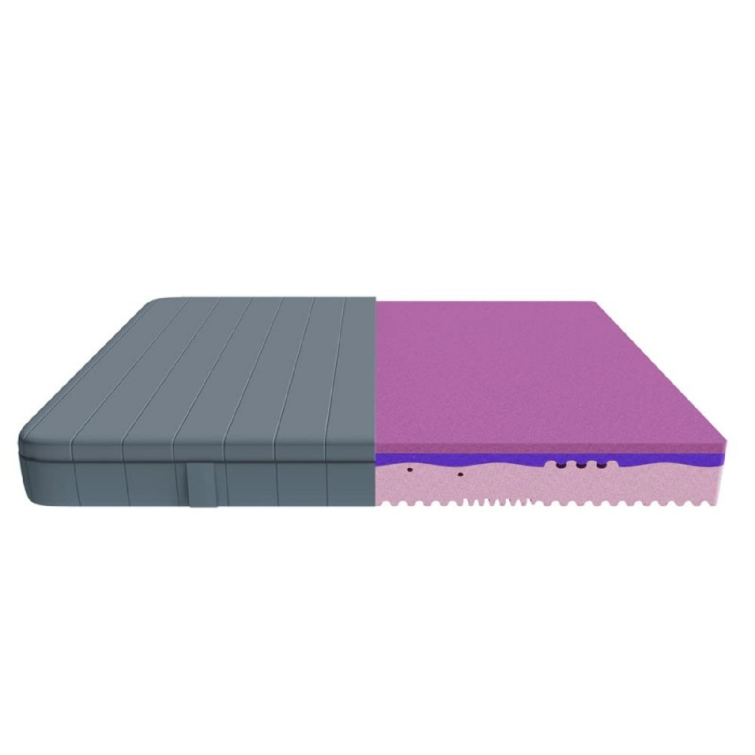 Cecotec Colchón Viscoelástico y Enfundable Flow Genuine + 135x190. 3 Capas Altura 28 cm Firmeza Alta Núcleo Perfilado de Espuma HRC2+