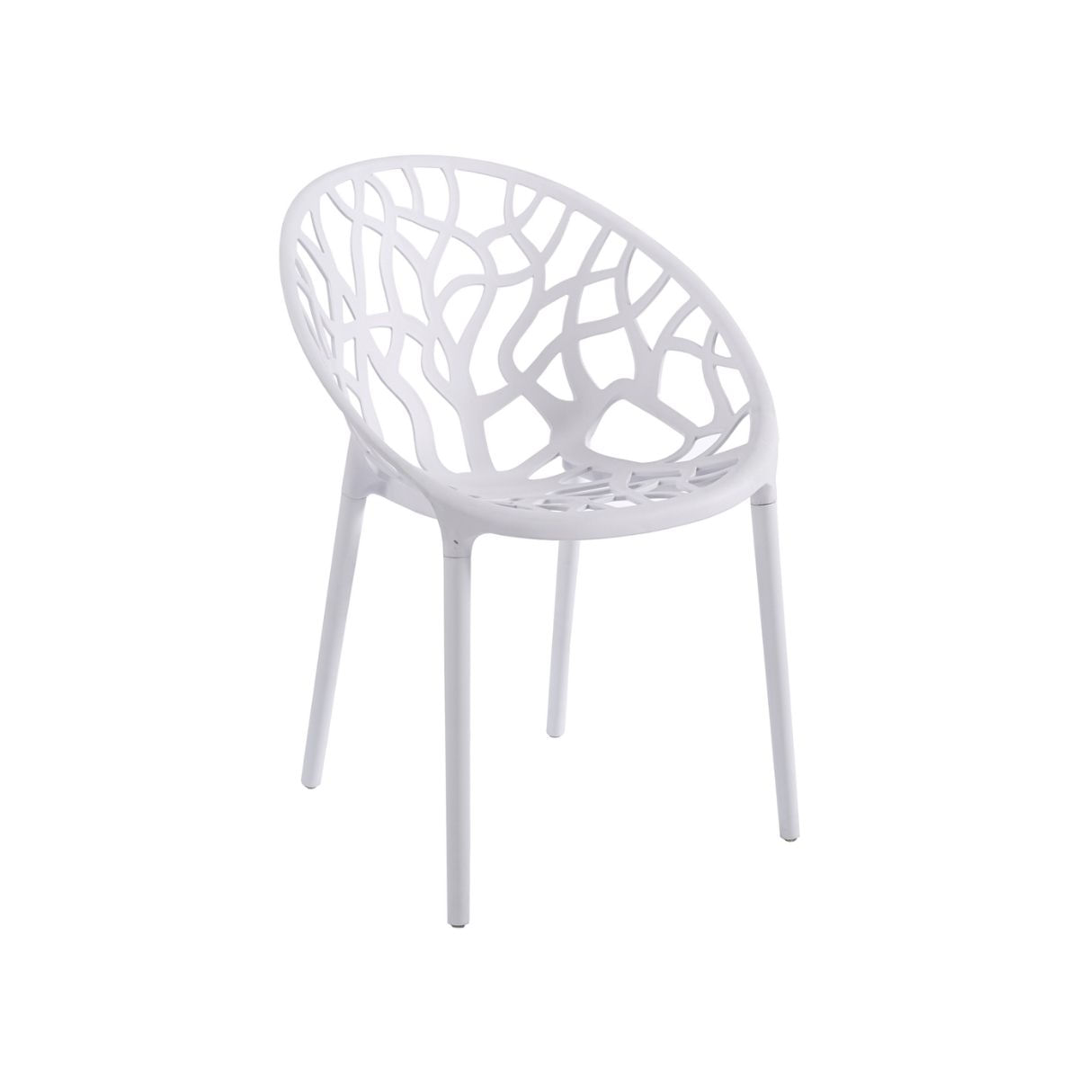 Pack de 4 sillas Dolce diseño ovalado blanco 79x59x59 cm Adec
