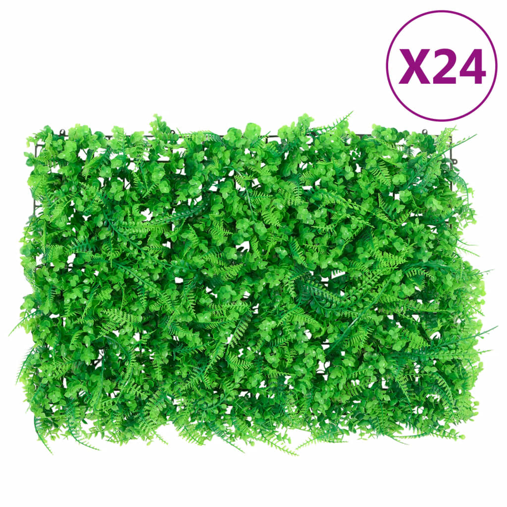 vidaXL Valla de Hojas de Helecho Artificial Enrejados Verde 40x60 cm Cantidad 6 unidades, 24 unidades