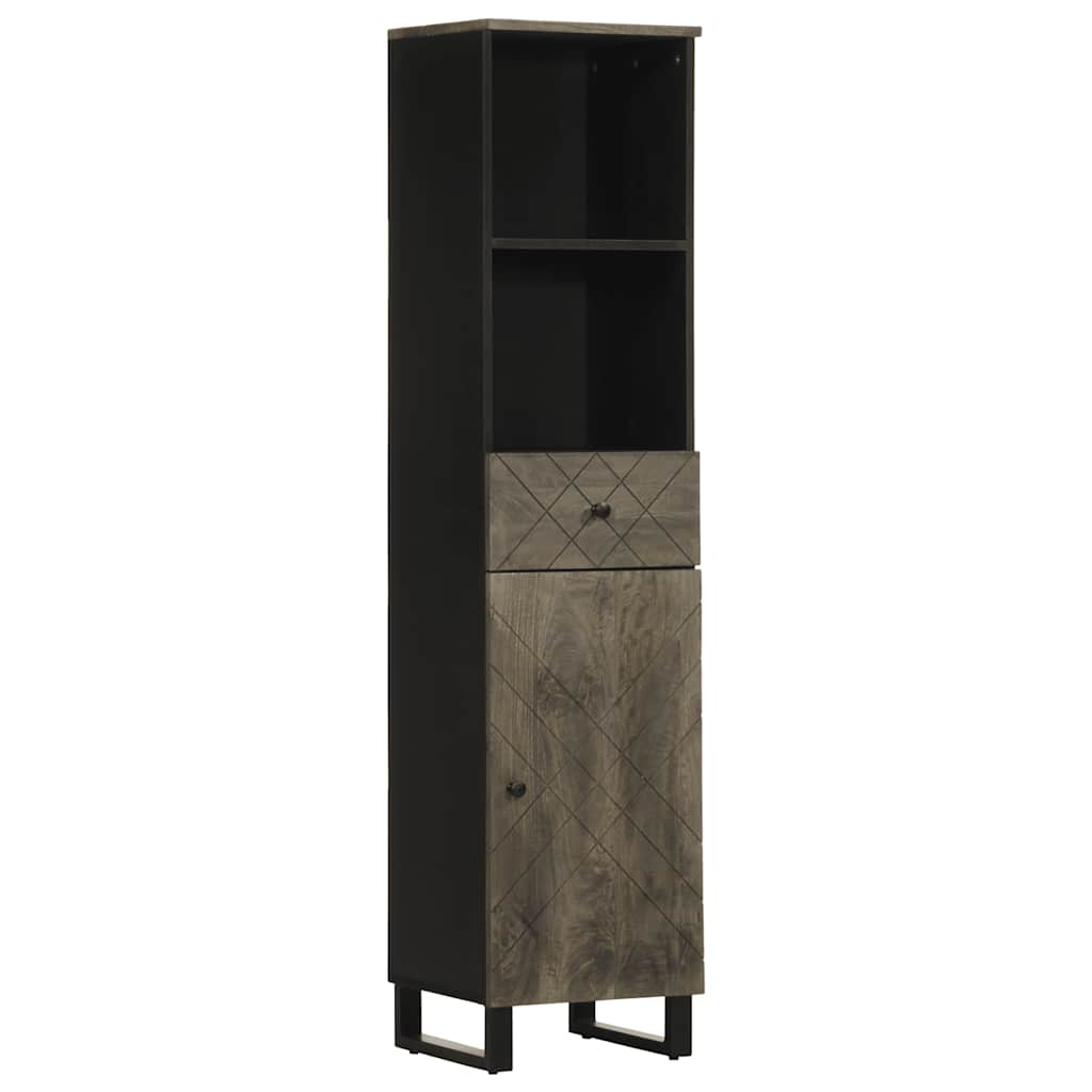 vidaXL Mueble de baño de madera maciza de mango negro 38x33x160 cm