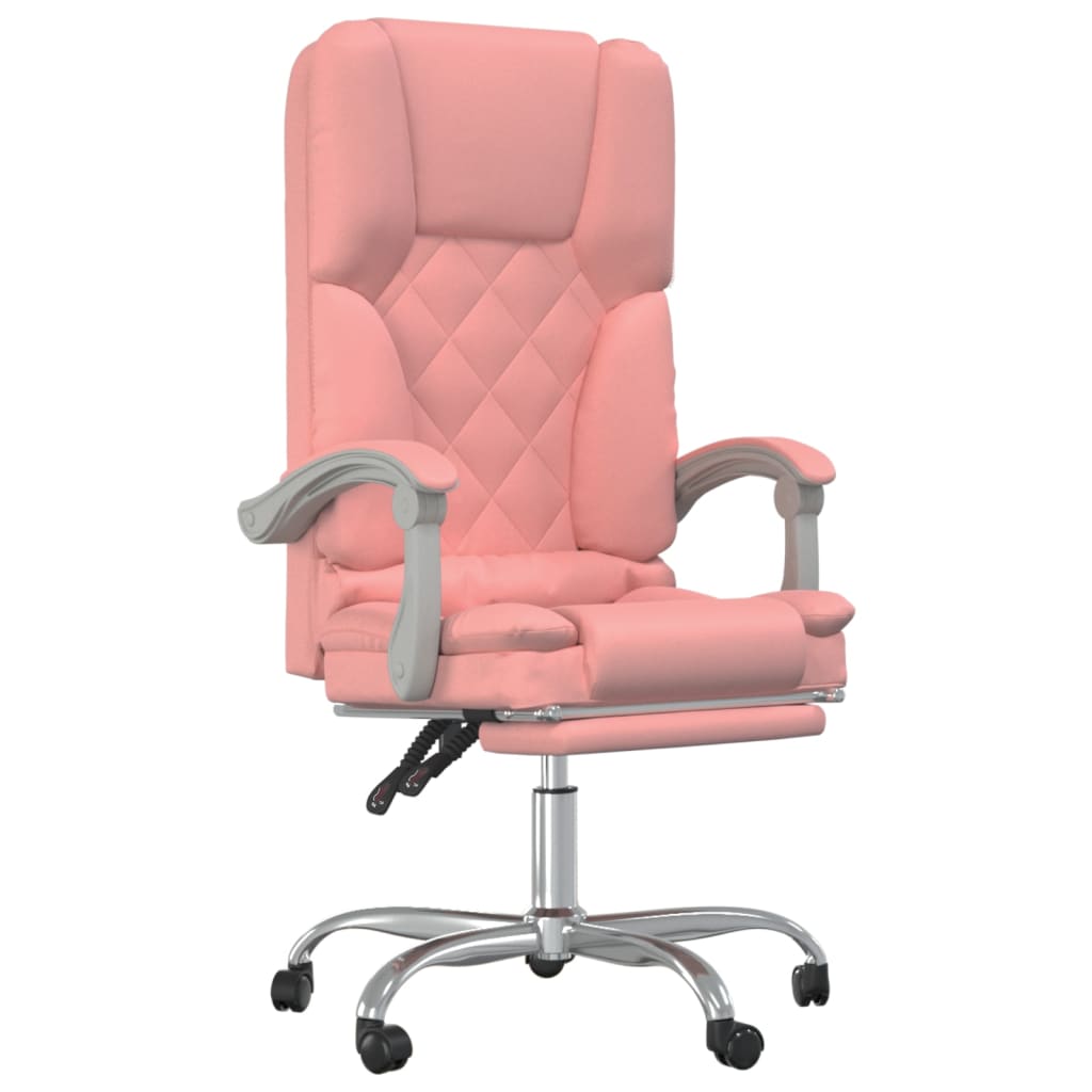 vidaXL Silla de Oficina Reclinable Masaje Asiento de Escritorio Cuero Sintético