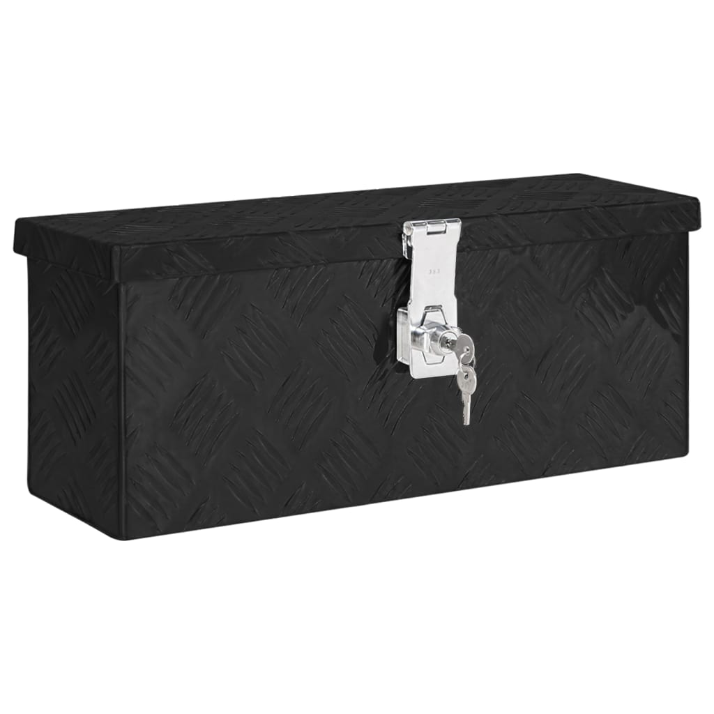 vidaXL Caja de Almacenaje de Aluminio Herramientas Remolque Baúl Tapa Color Negro,  Plateado, y mas