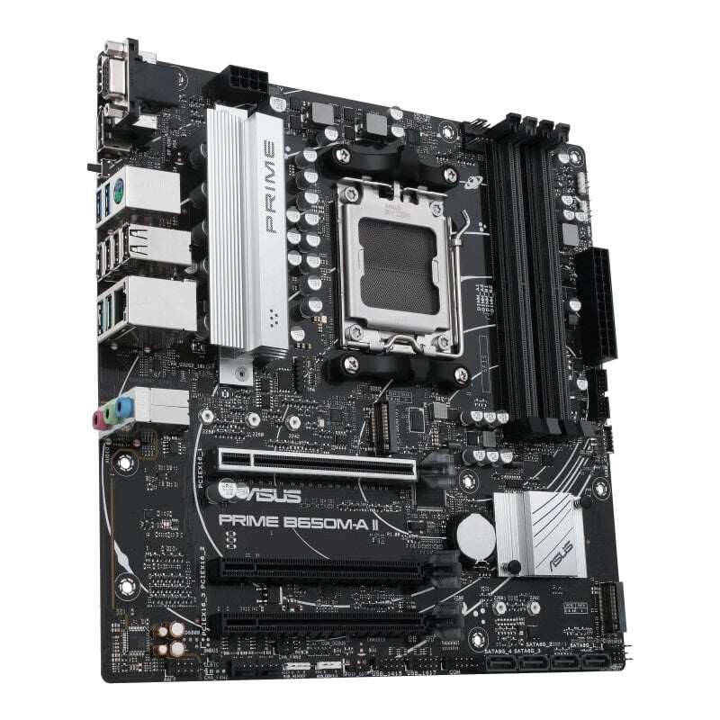 Asus prime b650m-a ii-csm placa base amd5 4x ddr5 - hdmi, m.2, 4x sata iii, usb 2.0, 3.2, rj-45, dispalyport, microatx