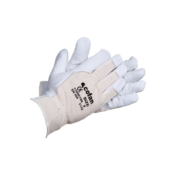 Guantes de piel de vacuno y dorso de punto transpirables - COFAN