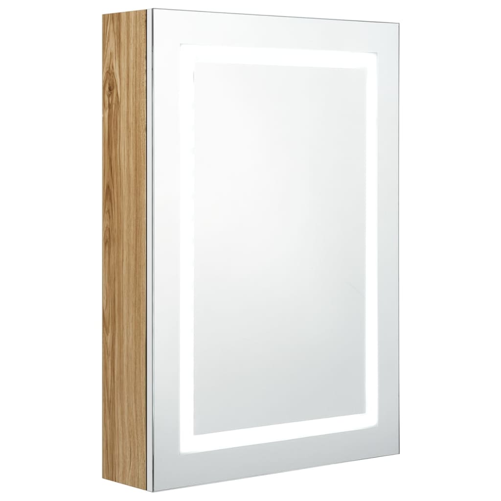 vidaXL Armario de baño con espejo y LED blanco y roble 50x13x70 cm