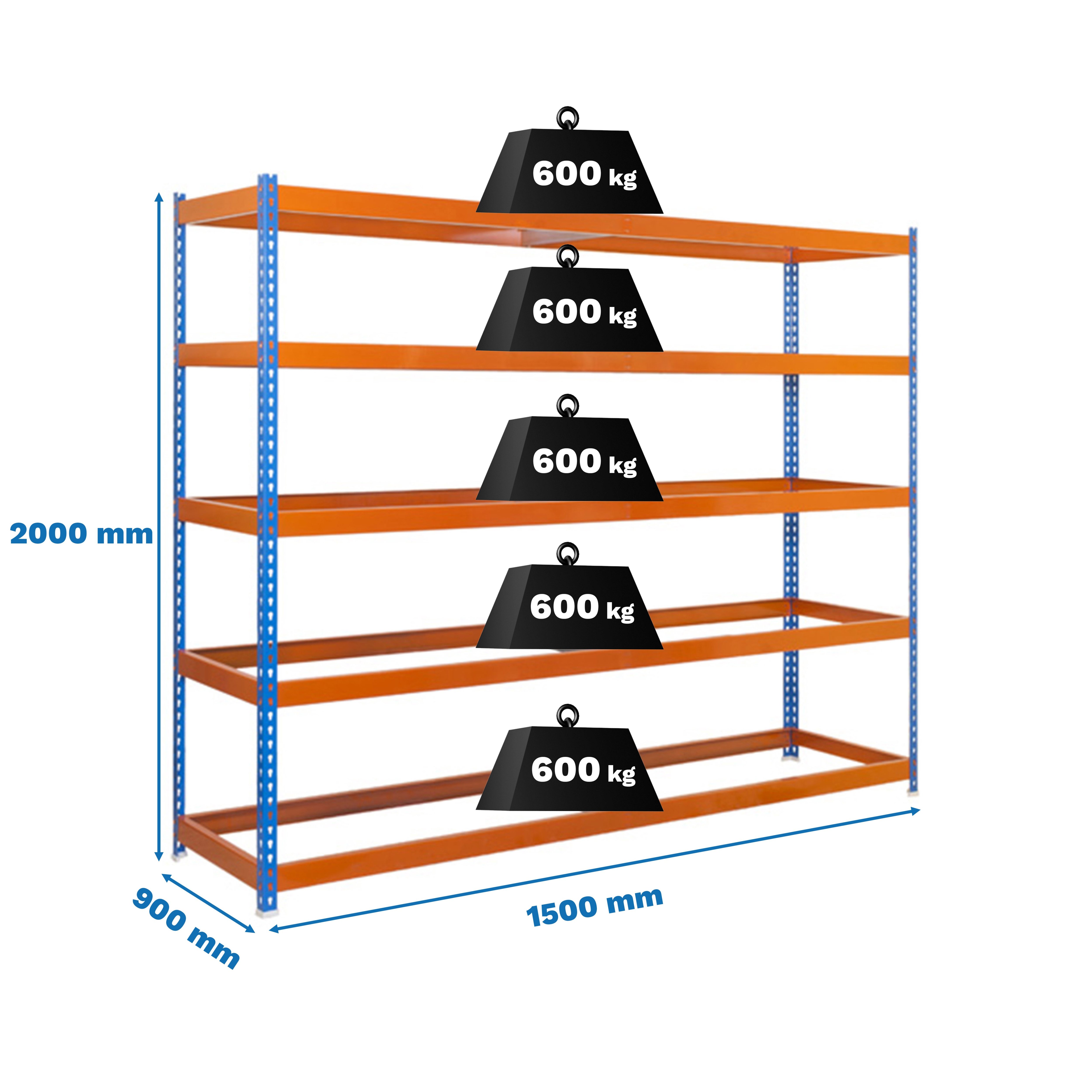 Estantería SIMONRACK Simonforte 1509-5 azul/naranja