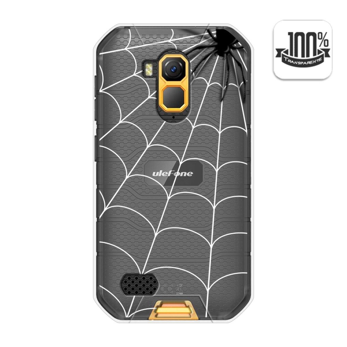 Tumundosmartphone Funda Gel Transparente para Ulefone Armor X7 / X7 Pro diseño Araña Dibujos