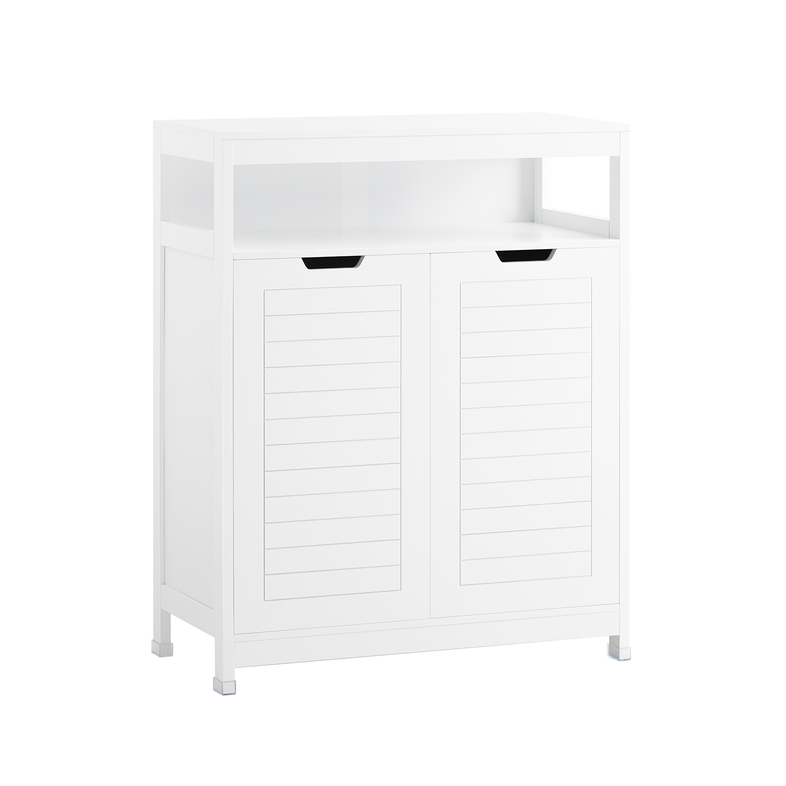 SoBuy BZR121-W Armario de Baño Mueble Baño Auxiliar Organizador con 1 Comportamiento Abierto y 2 Puertas 70 x 35 x 90 cm Blanco ES