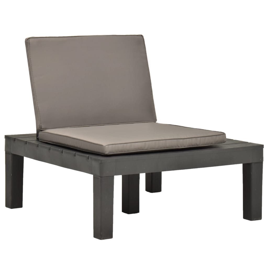 vidaXL Tumbona de jardin con cojín plástico