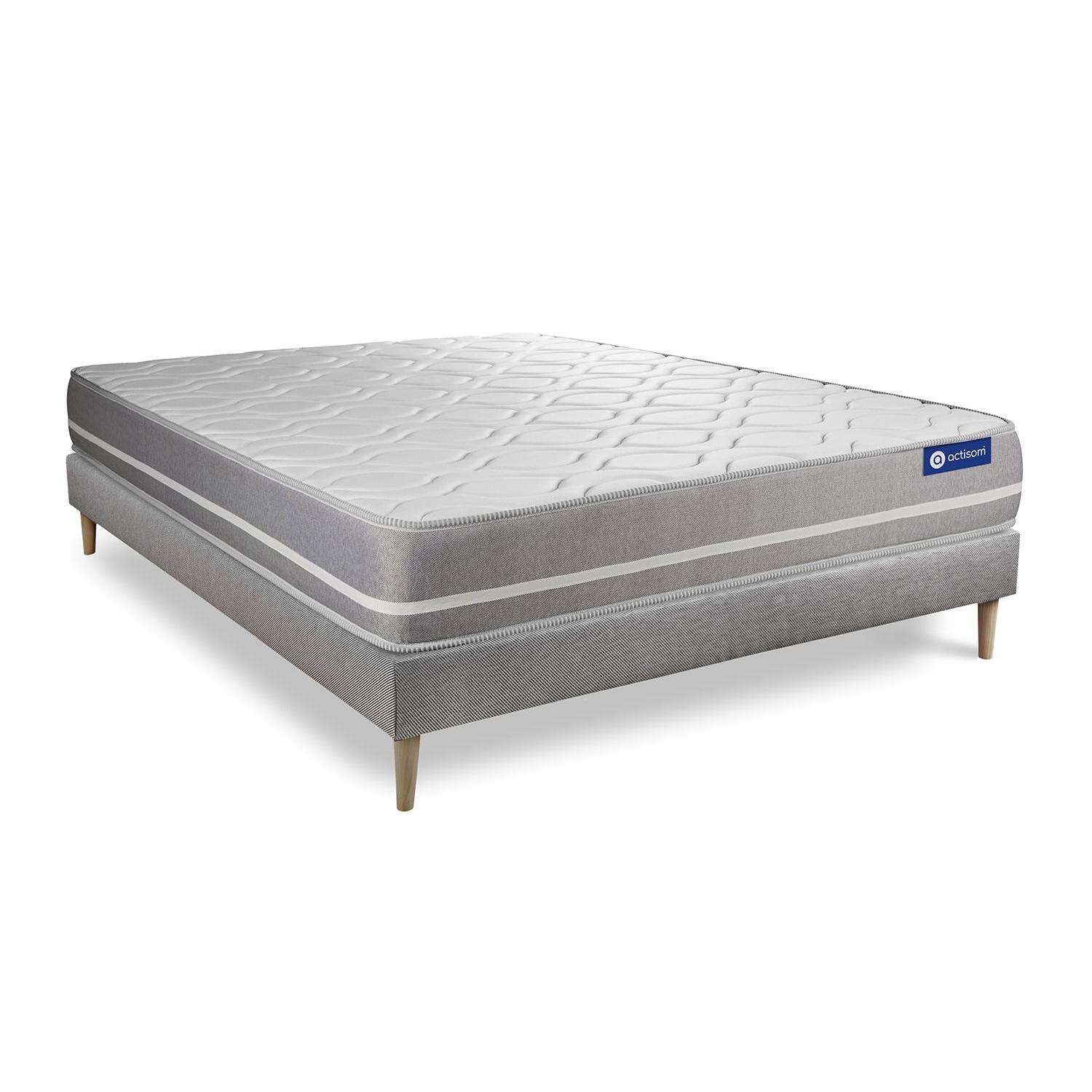 Pack colchón Actimemo touch 130x220cm + Somier, espuma viscoelástica, 3 zonas de confort