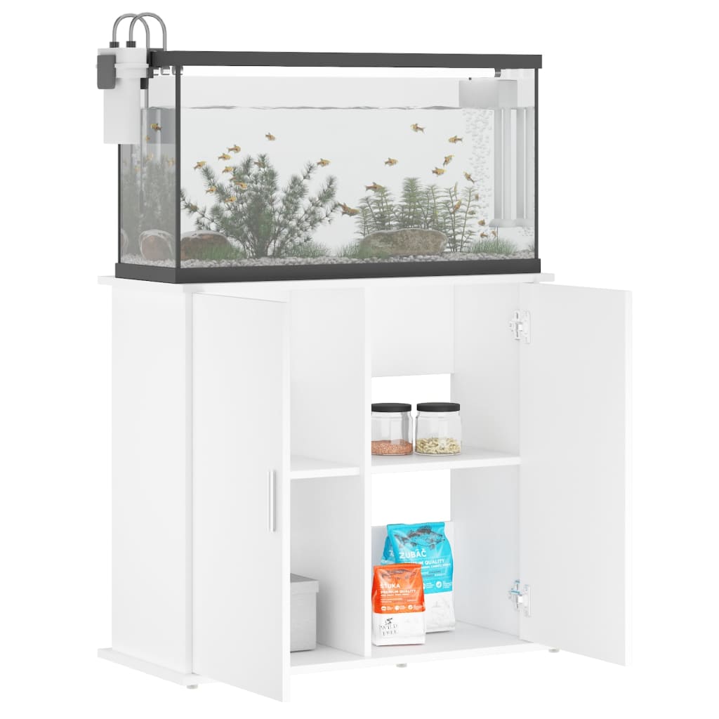 vidaXL Soporte de acuario madera ingeniería 81x36x73 cm Color Blanco brillante,  Gris hormigón,  Roble ahumado y mas