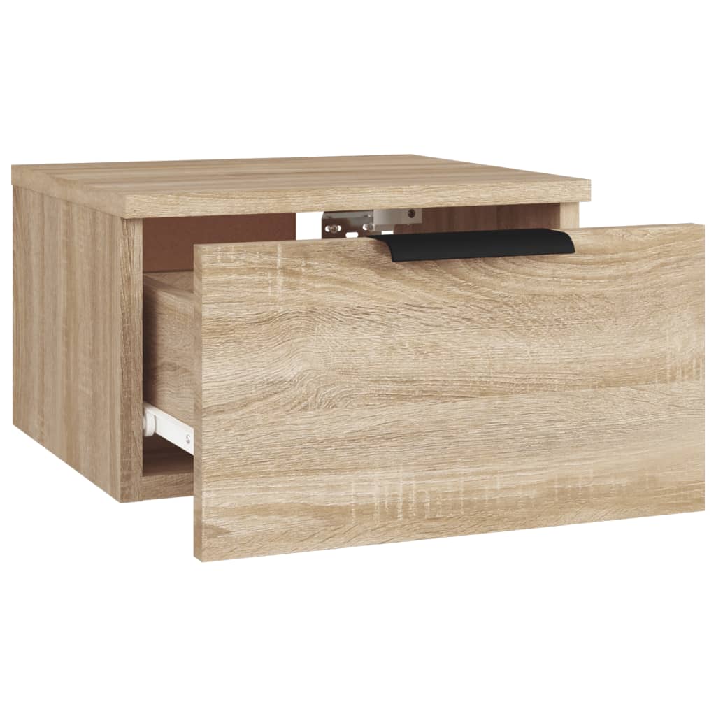 vidaXL Mesita de noche de pared 2 uds color roble Sonoma 34x30x20 cm