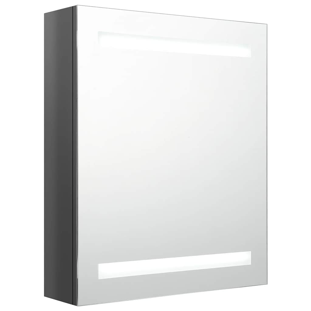 vidaXL Armario de baño con espejo LED blanco brillante 50x14x60 cm en color Blanco brillo/Negro brillo/Gris brillo y más | almacenamiento funcional diseño moderno para baño dormitorio sala