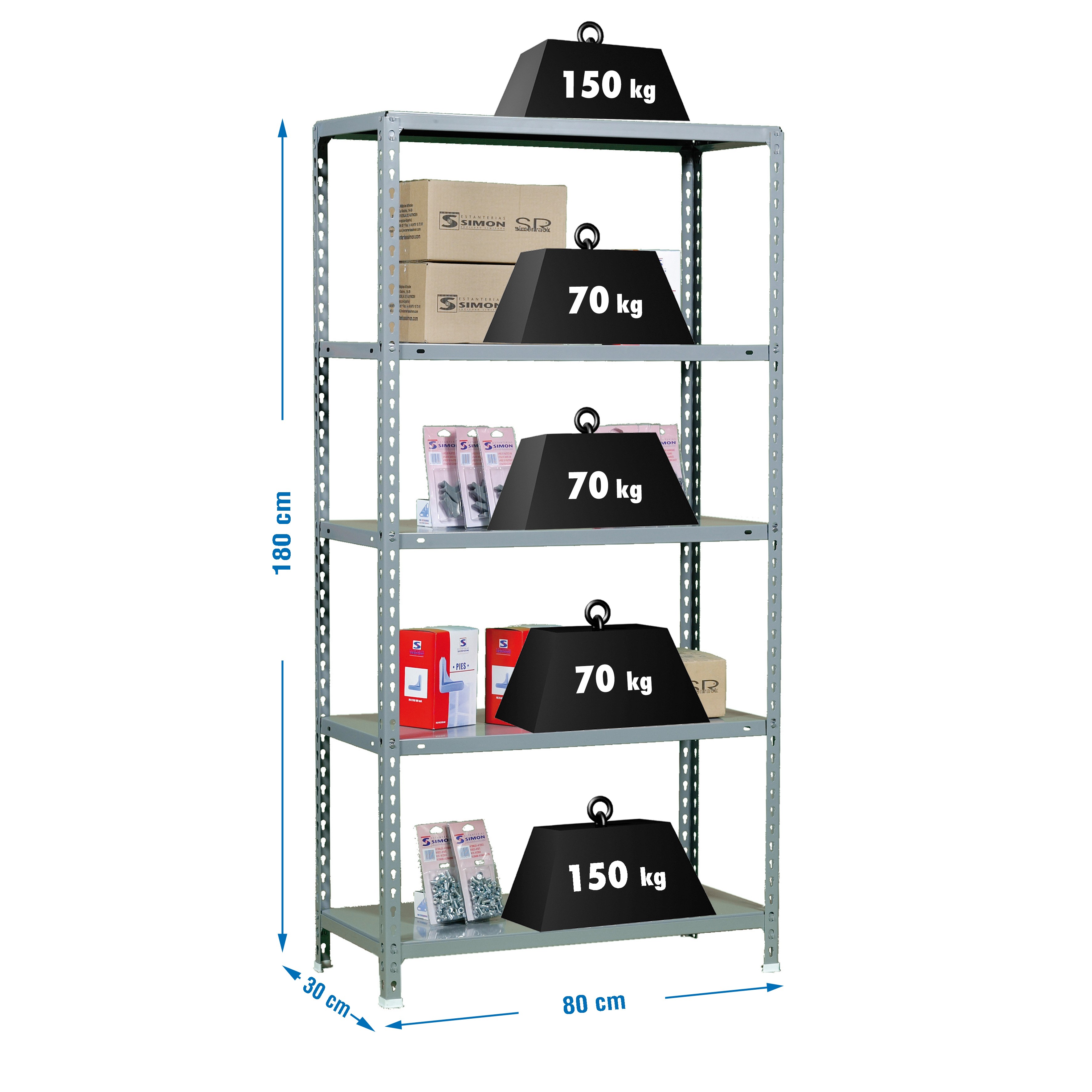 Estantería SIMONRACK SIMONRACK SimonrackEcoclick mini 5/300 1800 gris