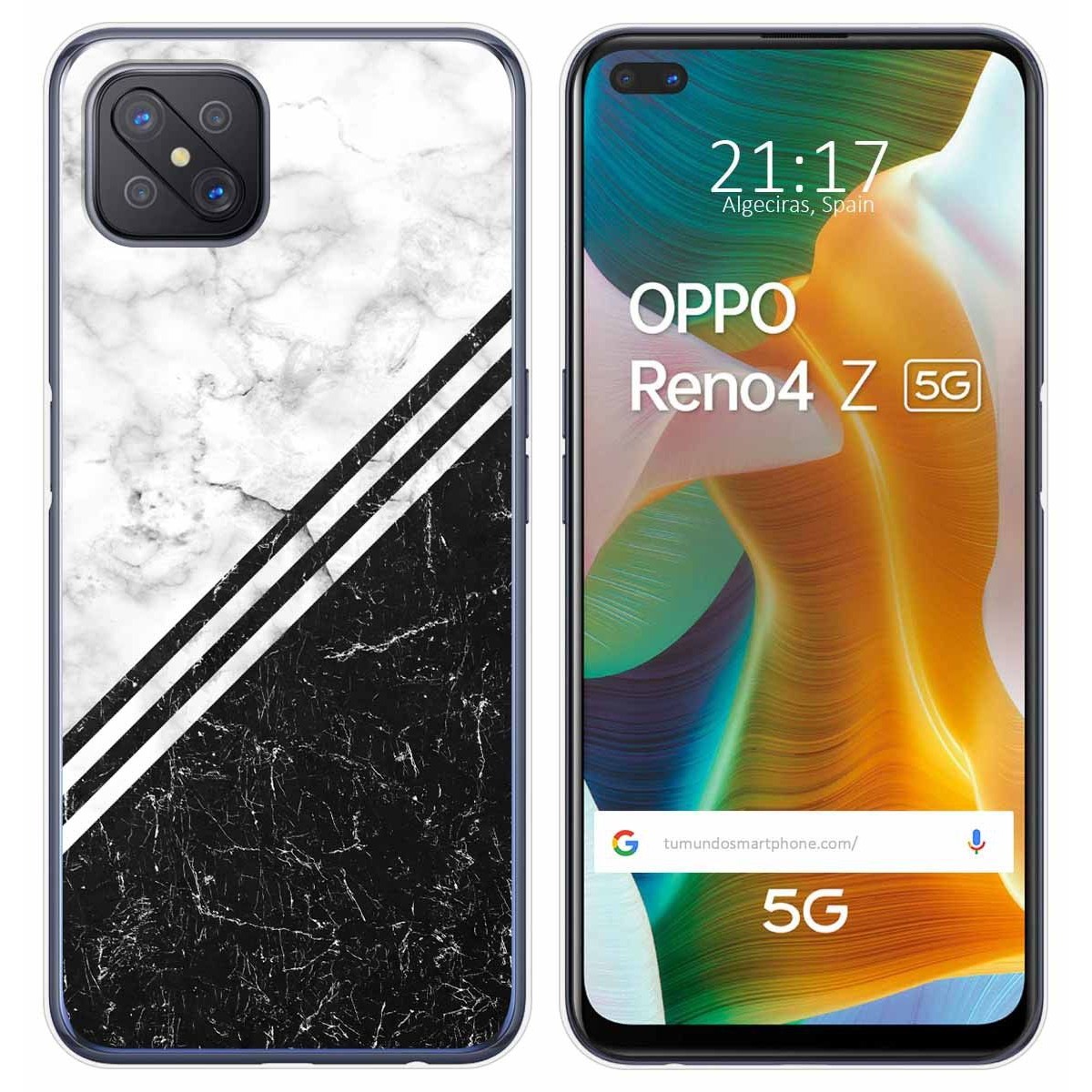 Tumundosmartphone Funda Gel Tpu para Oppo Reno 4Z 5G diseño Mármol 01 Dibujos