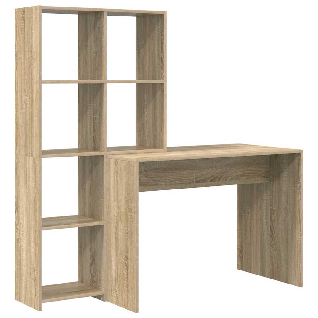 vidaXL Escritorio con estante Roble Sonoma 138,5 x 55 x 143 cm