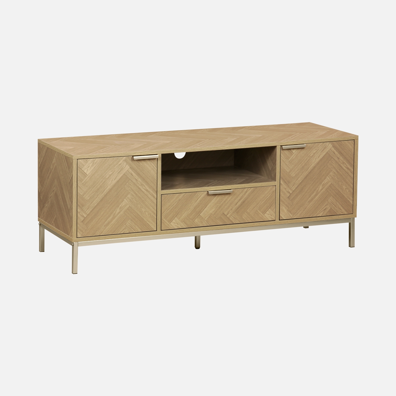 sweeek - Mueble TV efecto madera en espiga 120cm , Budapest , 120x40x45