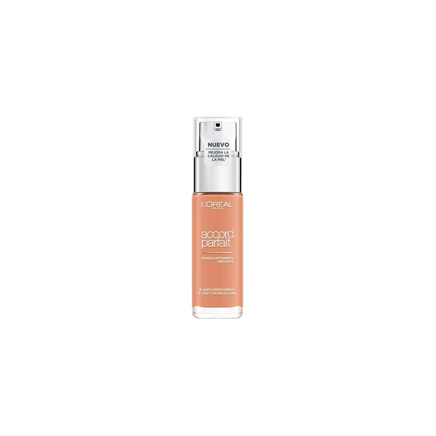 L'Oréal Paris - Maquillaje fluido Accord Perfect para rostro, textura micro-fina fundente con 3 aceites ligeros no grasos, ideal para piel normal y mixta, base maquillaje mujer de cobertura natural y duradera