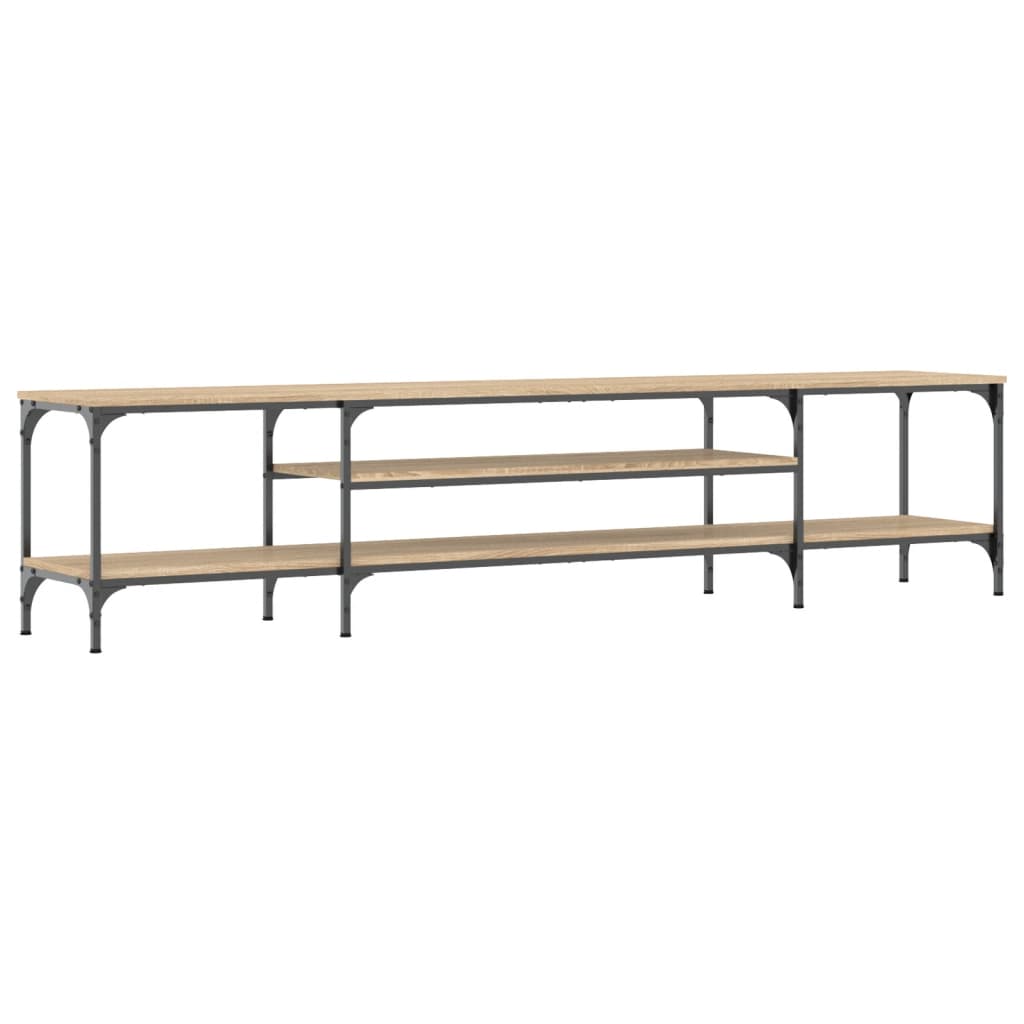 vidaXL Mueble TV madera ingeniería y hierro roble sonoma 201x35x45 cm