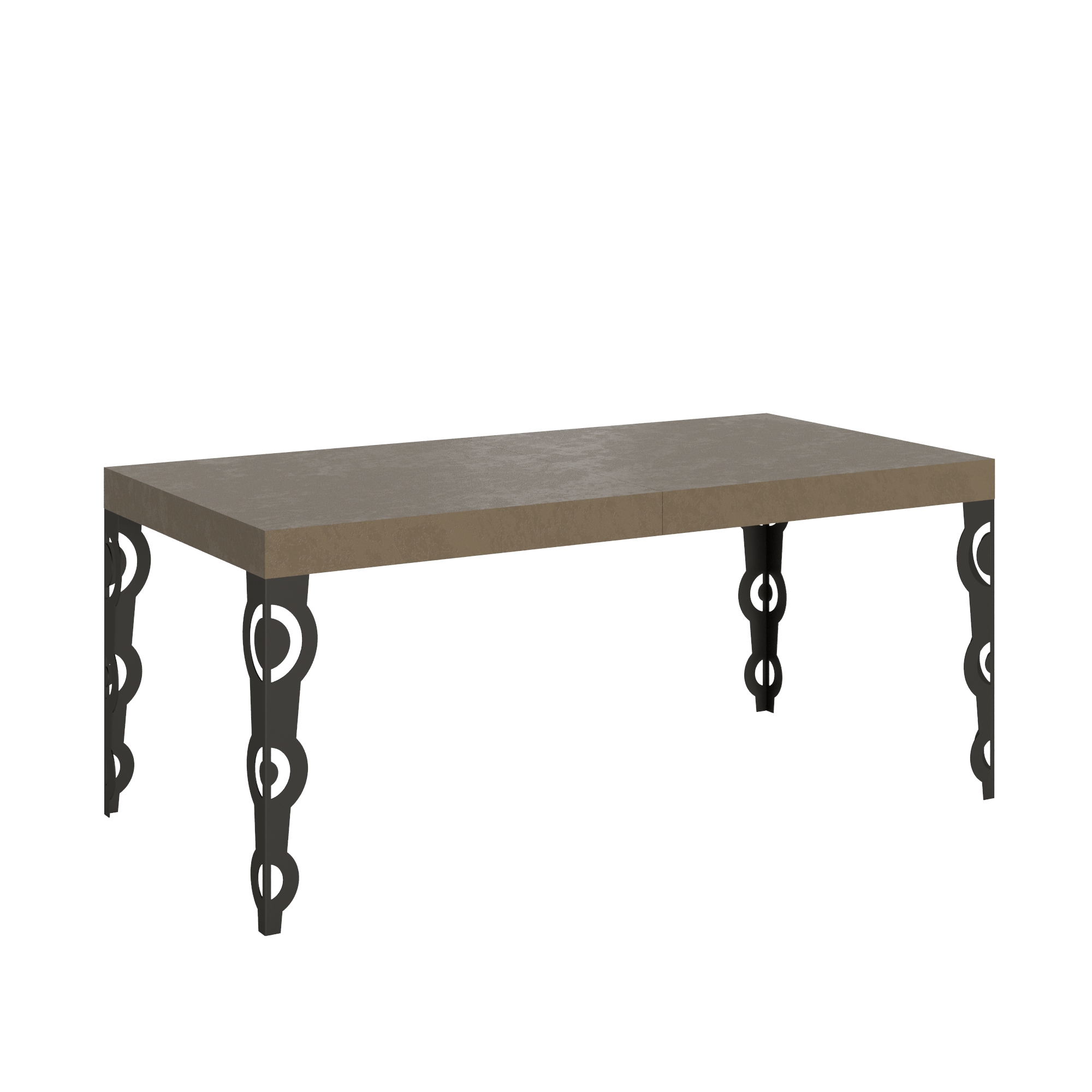 Mesa extensible Karamay Premium 200/460x90 cm gris paloma con patas antracita - Itamoby