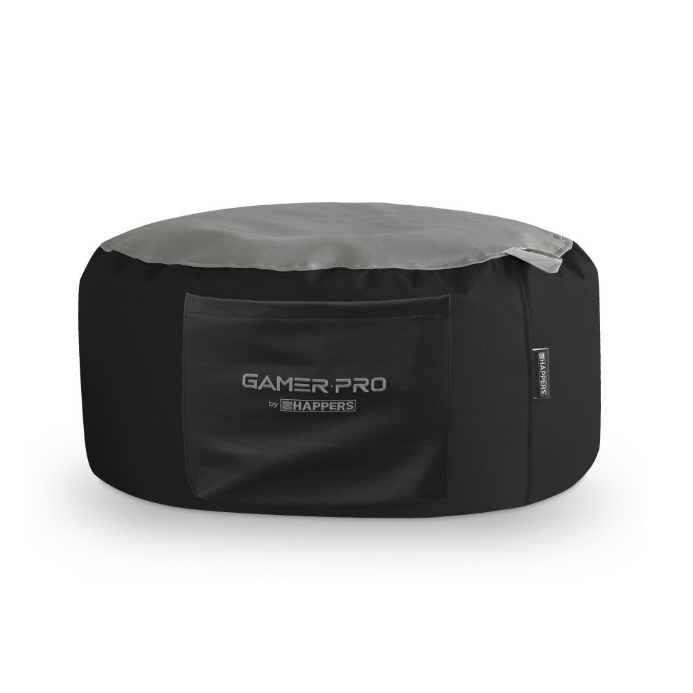 Puff Redondo Gamer Gris HAPPERS - Cómodo, ligero y resistente. Make it Happers®