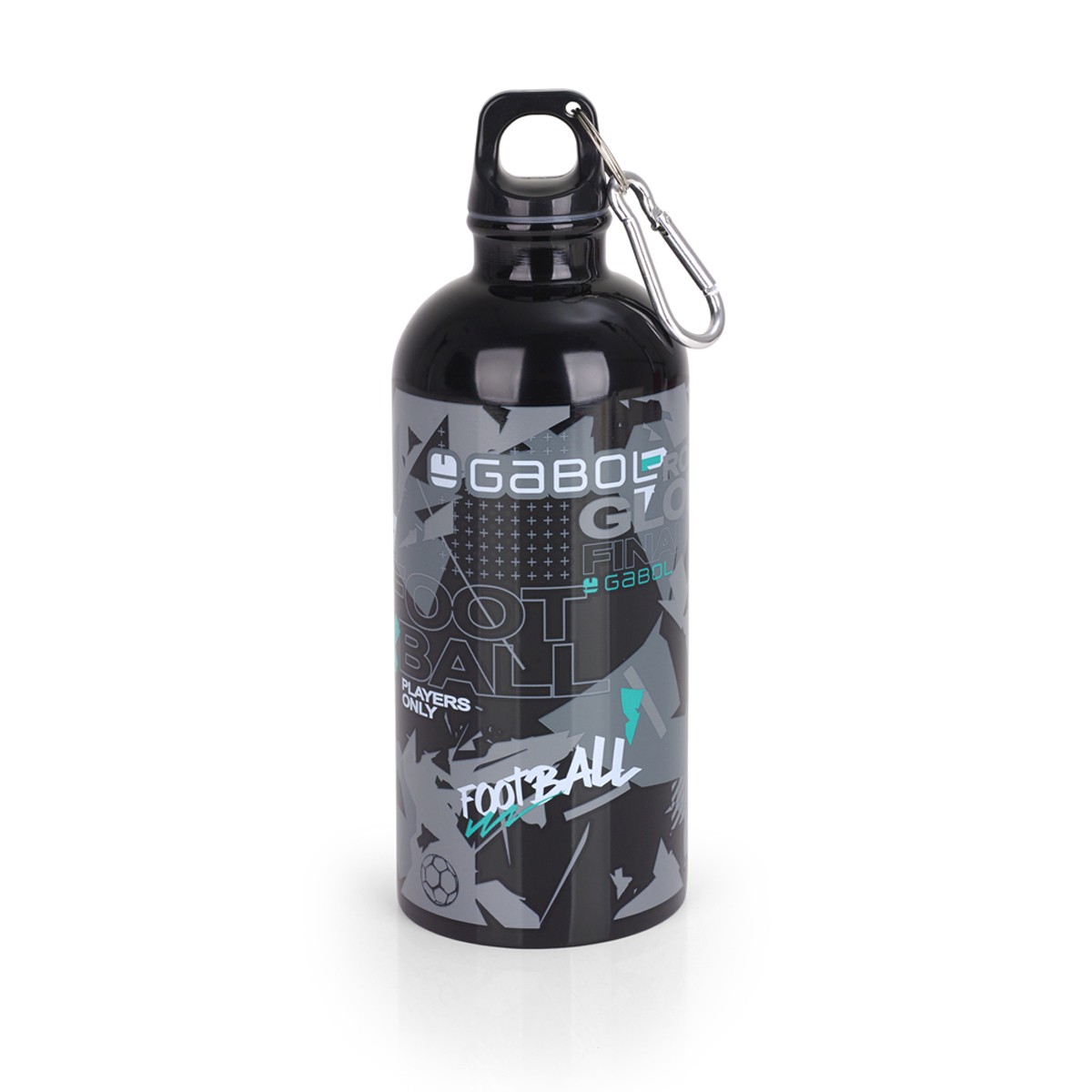 Botella de Agua de Acero Inoxidable Gabol SCORE, 600 ml, Libre de BPA y PVC, con Cierre de Rosca y Mosquetón, Ideal para Deportes y Viajes