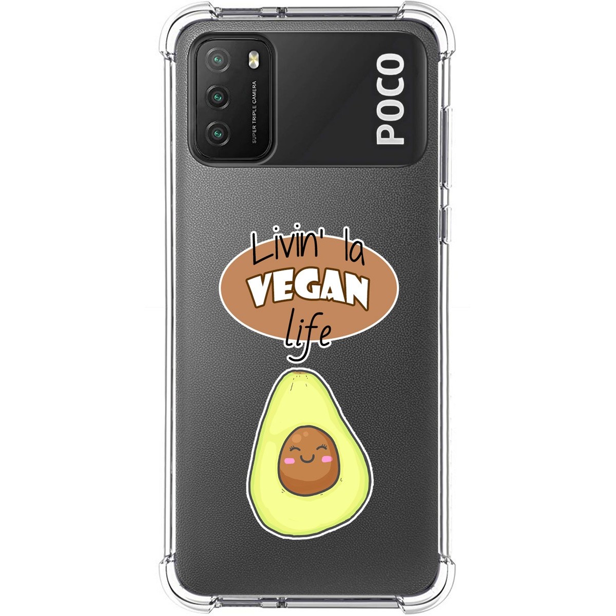 Tumundosmartphone Funda Silicona Antigolpes para Xiaomi POCO M3 / Redmi 9T diseño Vegan Life Dibujos