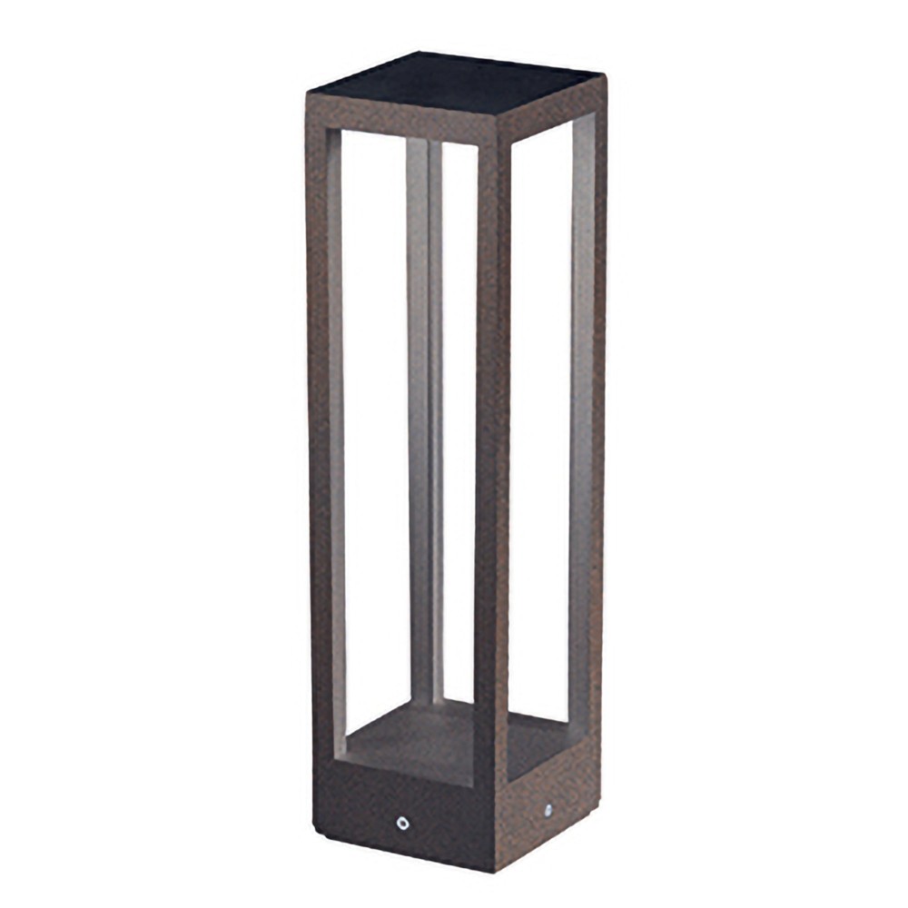 Poste para Jardín - Poste LED para Fijar al Suelo - Luz Nocturna Cálida 3000K 230V 15W 1590lm Zafferano - Corten