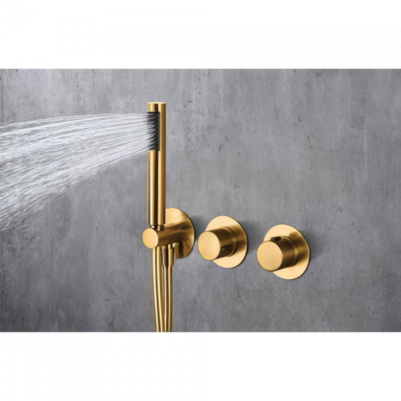 IMEX GTA052/OC conjunto ducha monomando empotrado oro cepillado