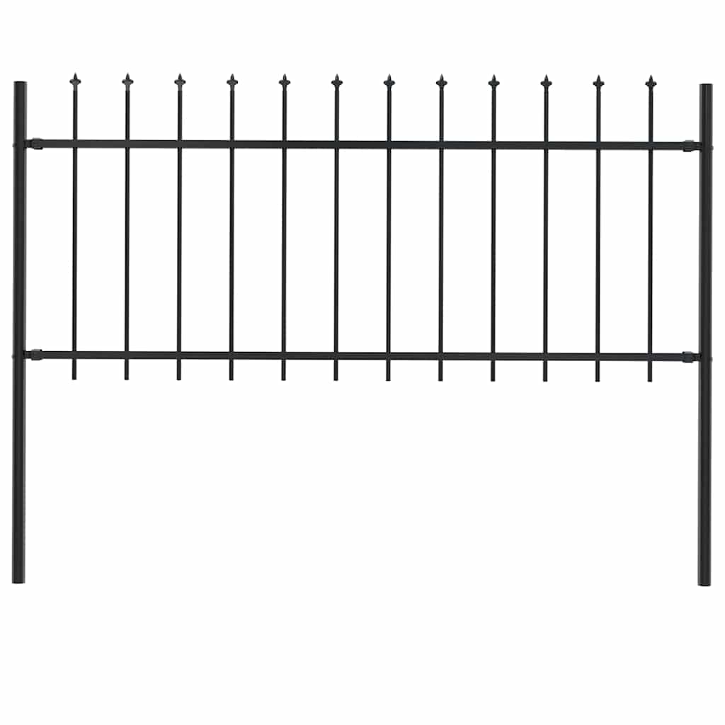 vidaXL Valla de jardín Woerden con punta de lanza de acero, 181x80 cm, negro