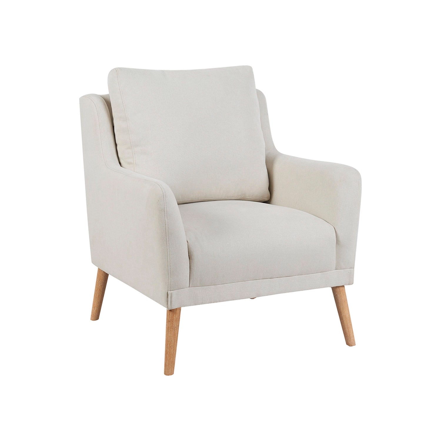 Sillón tapizado en tela allison  beige para hogar moderno mueble de almacenaje  - Homekit