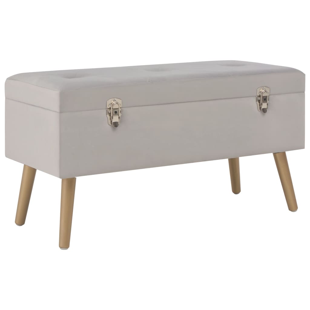 vidaXL Banco con compartimento de terciopelo 80 cm en color Amarillo mostaza/Gris/Morado y más