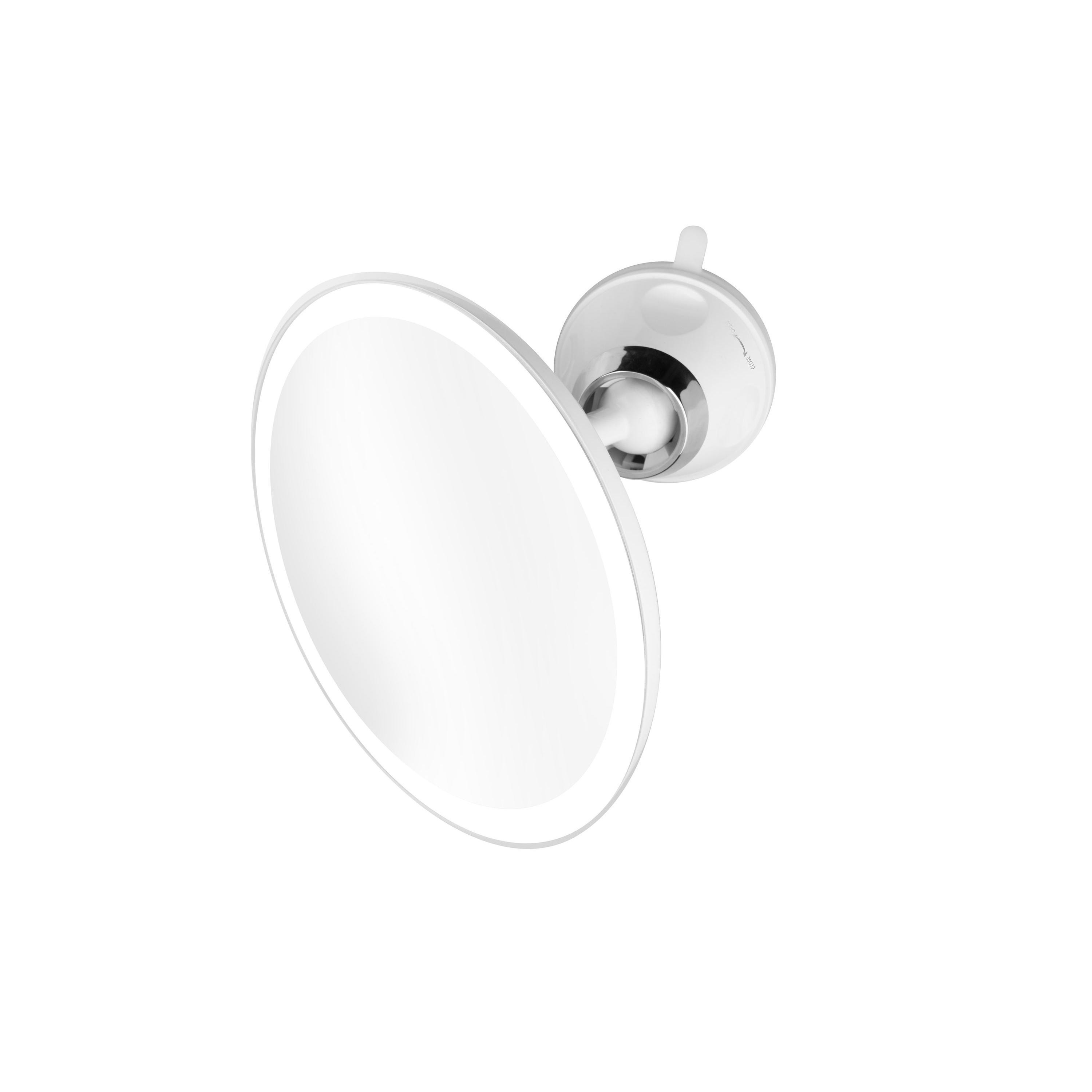 medisana CM 850 | Espejo cosmético LED con ventosa, soporte telescópico, aumento y luz brillante