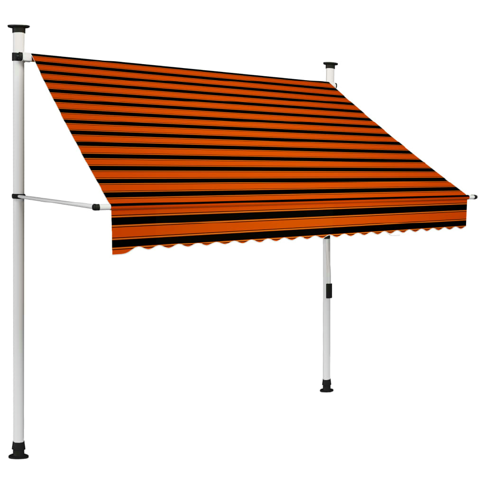 vidaXL TOLDO MANUAL RETRÁCTIL NARANJA Y MARRÓN 200 CM