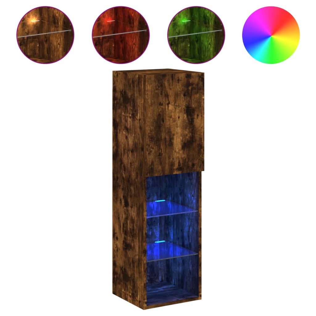 vidaXL Mueble para TV con luces LED 30,5x30x102 cm, Mueble de Salon, Mueble TV, Mueble TV salon, Mesa de TV, Mueble tele