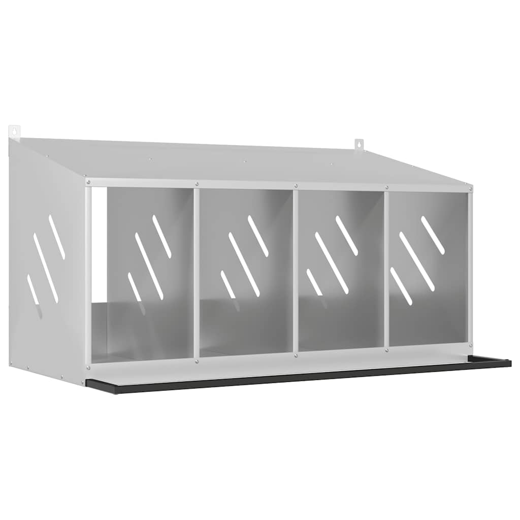 vidaXL Nido para gallinas con 4 compartimentos de metal