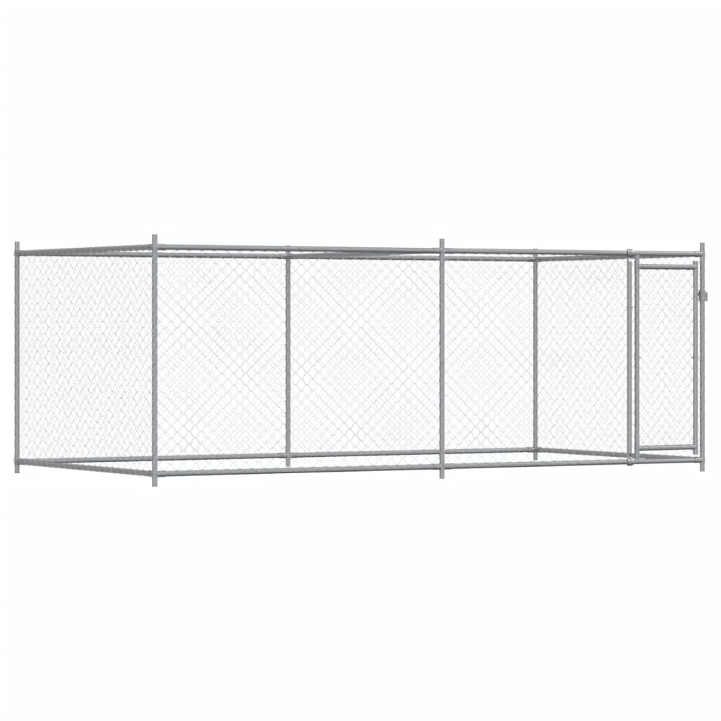 vidaXL Jaula de Perros con Puerta Perrera Caseta Corral Acero Galvanizado Gris Dimensiones 2 x 2 x 1.5 m,  4 x 2 x 1.5 m,  6 x 2 x 1.5 m y mas