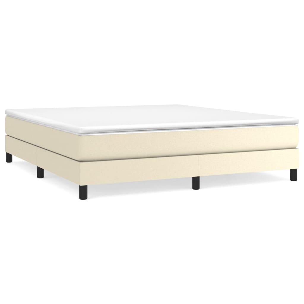 vidaXL Estructura de cama con somier cuero sintético crema 160x200 cm