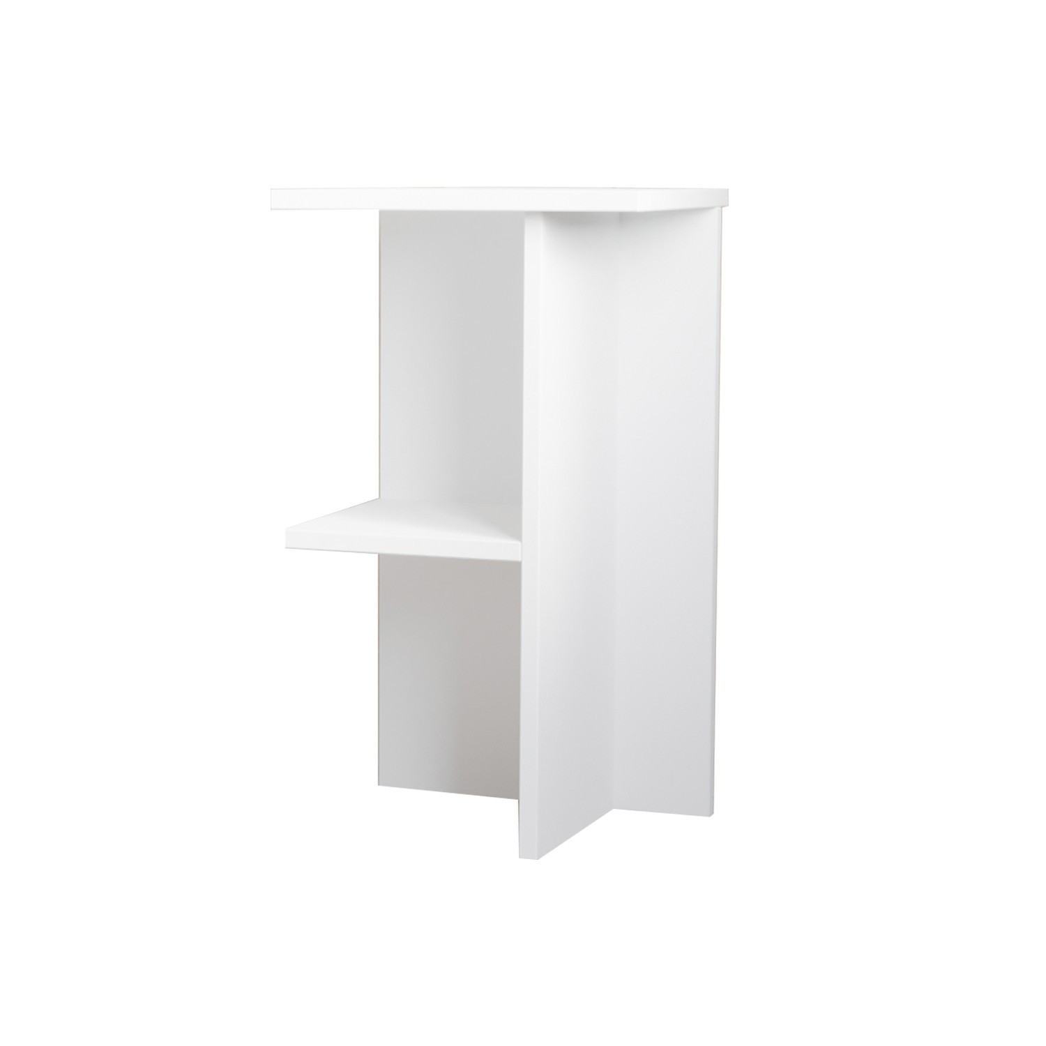 Habitat y Jardin - Mesilla de noche de madera "Leray" - 36 x 36 x 60 cm - Blanco