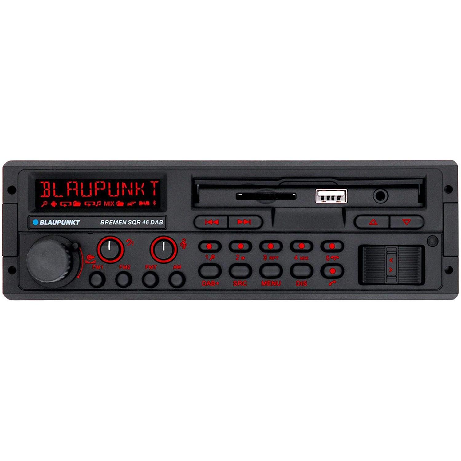 BLAUPUNKT BREMEN SQR 46 DAB Autorradio 1DIN con Calidad de Sonido, radio de culto de los años 80, Bluetooth, 4 x 50W