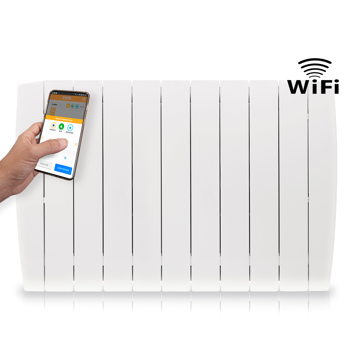 Emisor Fluido WiFi DIRECT de Bajo Consumo INDALS1500 WIFI (1500W) - Sin Smartbox - Programable - ALEXA y GOOGLE